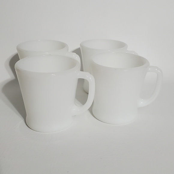 White Fire King Milk Glass Coffee Mugs Anchor Hocking Made in USA - Picture 1 of 4